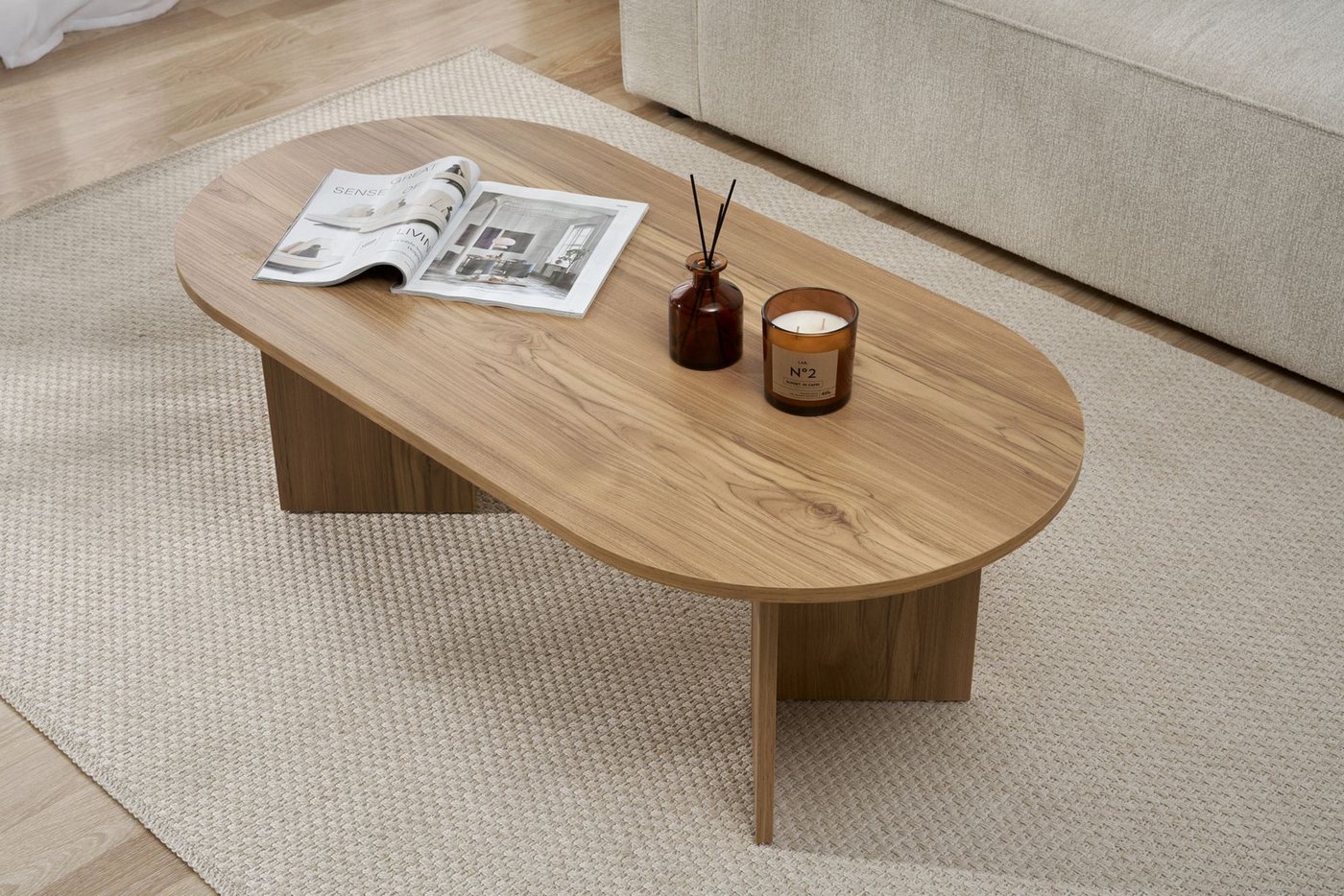 Skye Decor Couchtisch Sable (1-St., 1-tlg), oval – moderner Wohnzimmertisch für Wohnzimmer – Bild 4 von 5