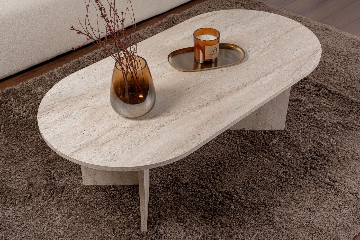 Skye Decor Couchtisch Sable (1-St., 1-tlg), oval – moderner Wohnzimmertisch für Wohnzimmer – Bild 4 von 5