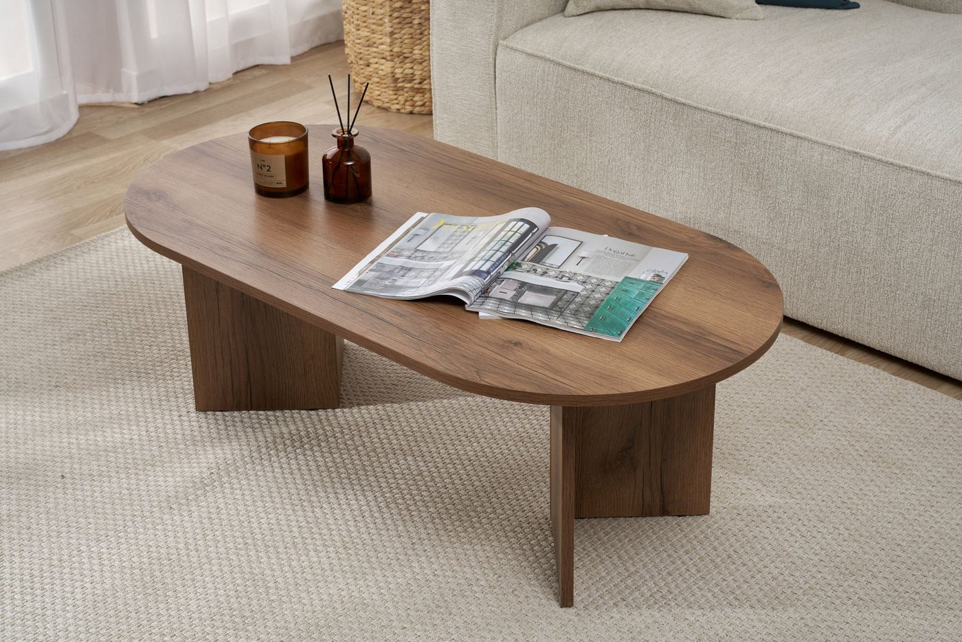 Skye Decor Couchtisch Sable (1-St., 1-tlg), oval – moderner Wohnzimmertisch für Wohnzimmer – Bild 4 von 5