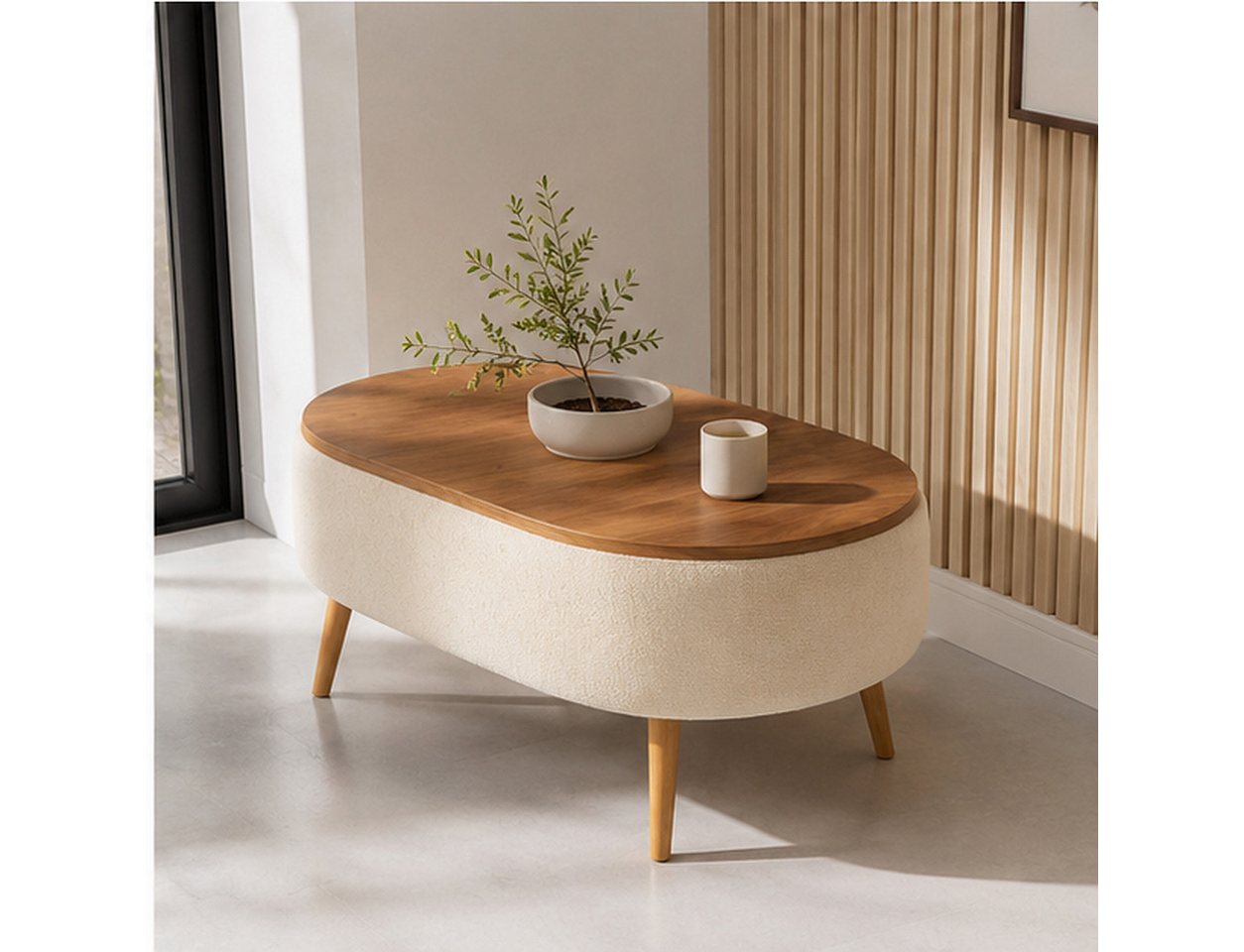 Skye Decor Couchtisch Snug Japandi (1-St), Teddy-Optik mit Stauraum – Bild 3 von 3