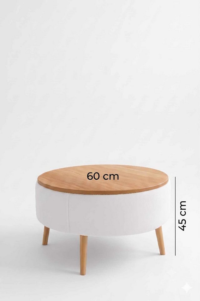 Skye Decor Couchtisch Snug Japandi (1-St), Teddy-Optik mit Buchenholzbeinen – Bild 2 von 3