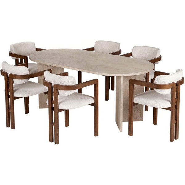 Skye Decor Essgruppe Sablin Modern 4 Japandi Set, (Set, 5-tlg., 1 Tish,4 Stühle), bestenend aus 4 Stühl und 1 Tish Modern Esszimmer Set