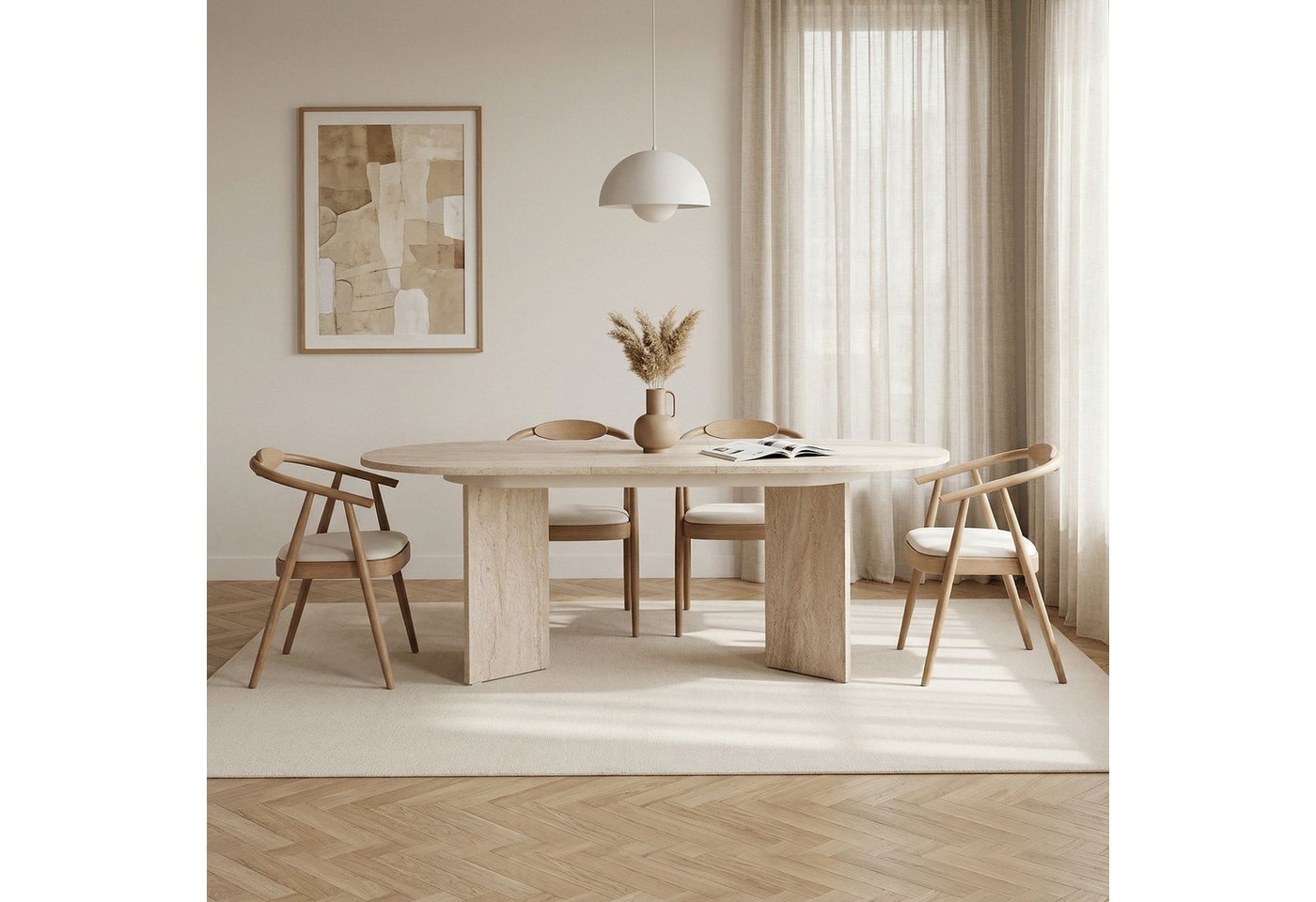 Skye Decor Esstisch Sablin Sorell (Packung, 1-St., 1 Erweiterbarer Esstisch), Ausziehbar 160–200 cm, Erweiterbarer Esstisch, Große Tischfläche – Bild 5 von 5