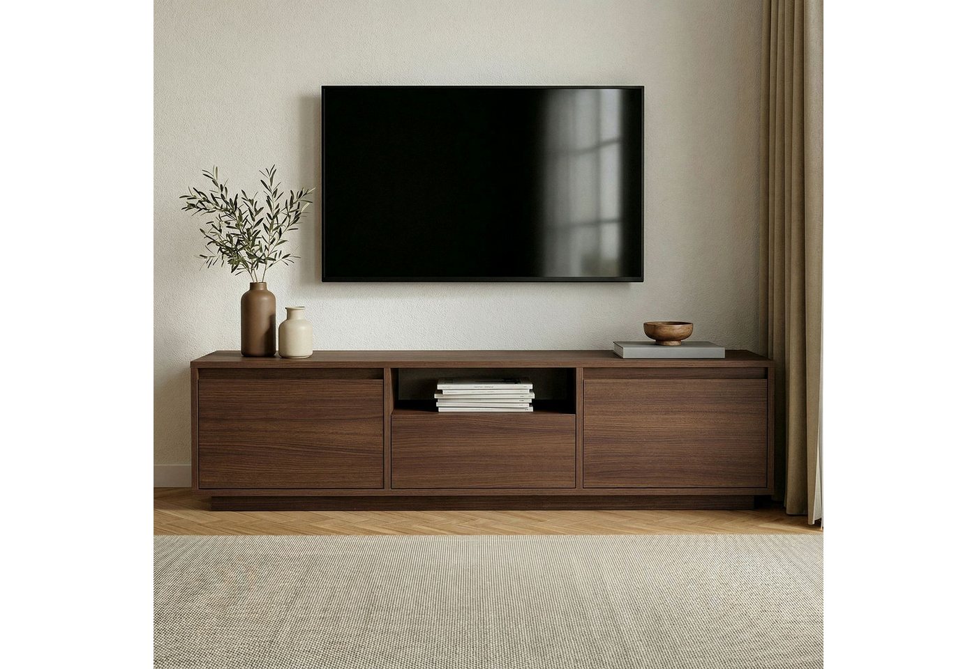 Skye Decor Sideboard Nordure Sentinel (Packung, 1 St., 1 TV Board), Japandi Design,Breite 160 cm, griffloses Design mit Stauraum – Bild 3 von 5