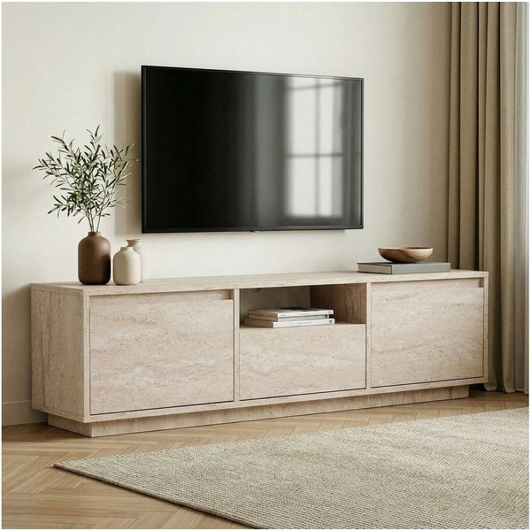 Skye Decor Sideboard Nordure Sentinel (Packung, 1 St., 1 TV Board), Japandi Design,Breite 160 cm, griffloses Design mit Stauraum