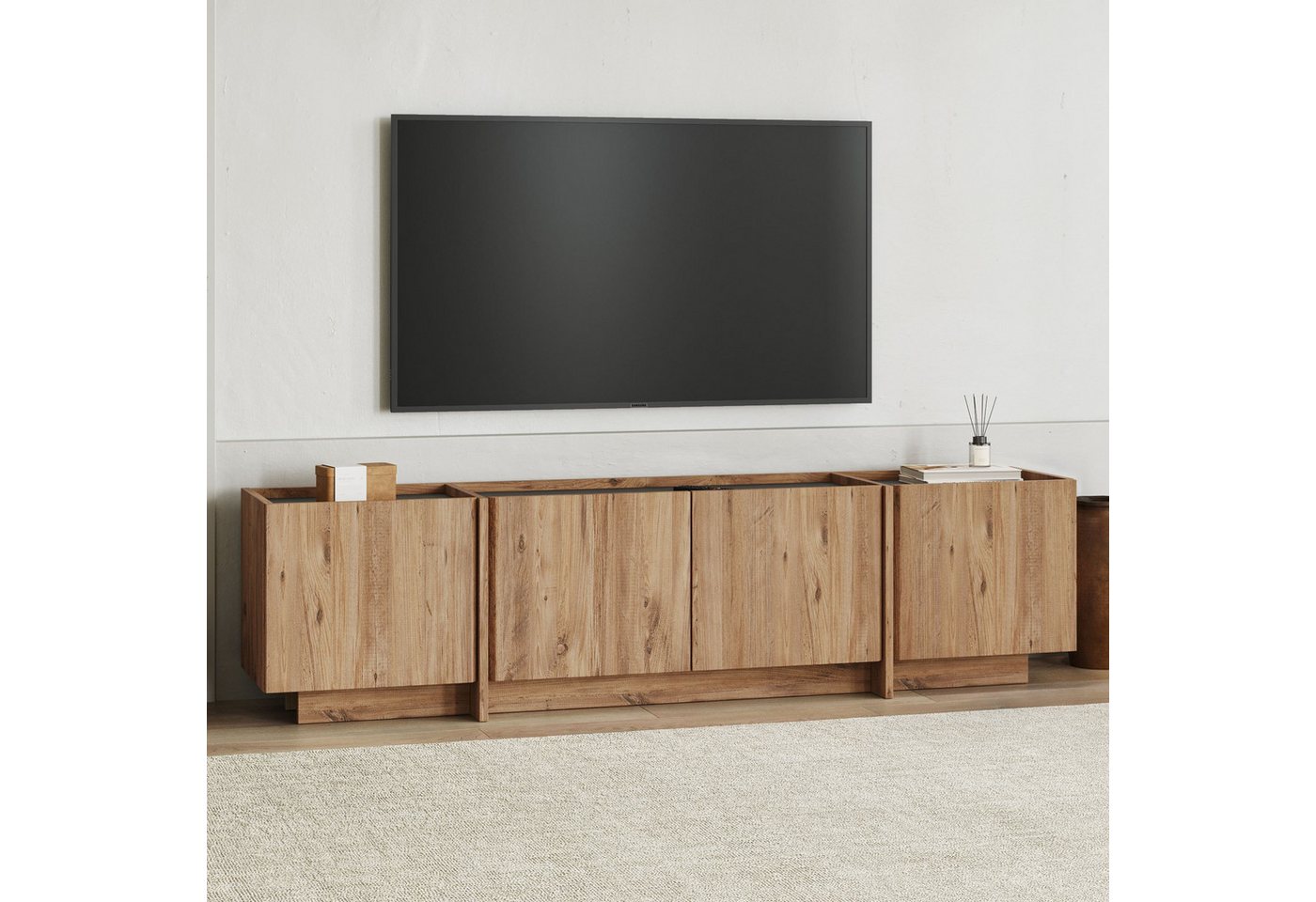 Skye Decor TV-Board Japandi Lowen (Packung, 1 St., 1 Side Board), TV-Lowboard 180 cm mit Stauraum Soft-Close – Bild 2 von 5