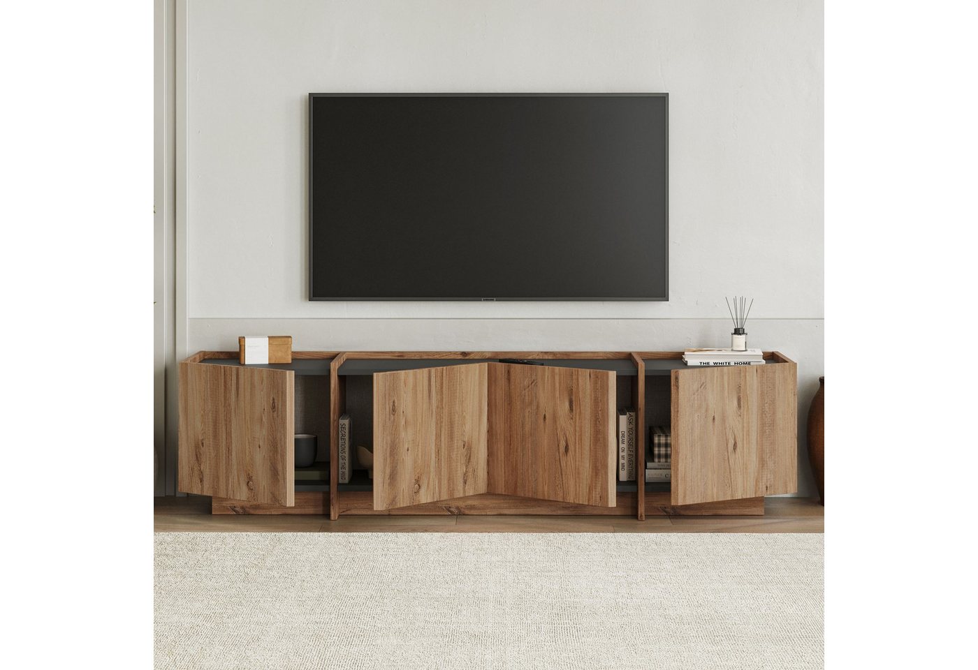 Skye Decor TV-Board Japandi Lowen (Packung, 1 St., 1 Side Board), TV-Lowboard 180 cm mit Stauraum Soft-Close – Bild 4 von 5
