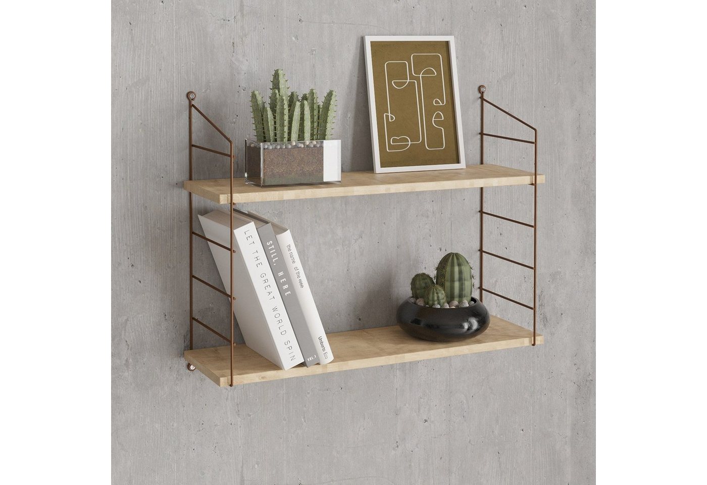 Skye Decor Wandregal 100% MELAMINE COATED PARTICLE BOARD, 58 cm x 20 cm x 72 cm M1674 – Bild 2 von 4