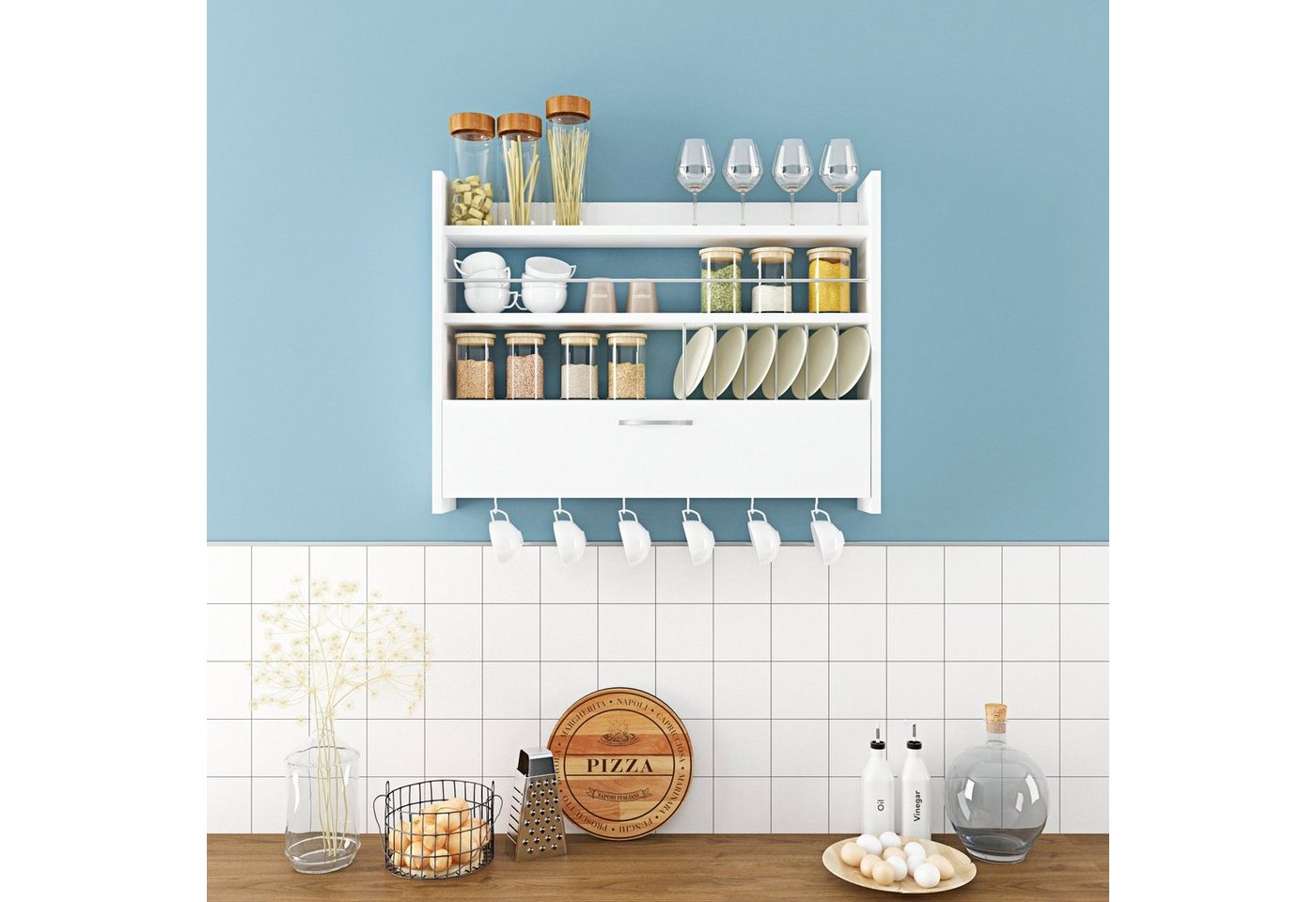 Skye Decor Wandregal 100% MELAMINE COATED PARTICLE BOARD, 65 cm x 15 cm x 85 cm N1304 – Bild 2 von 3