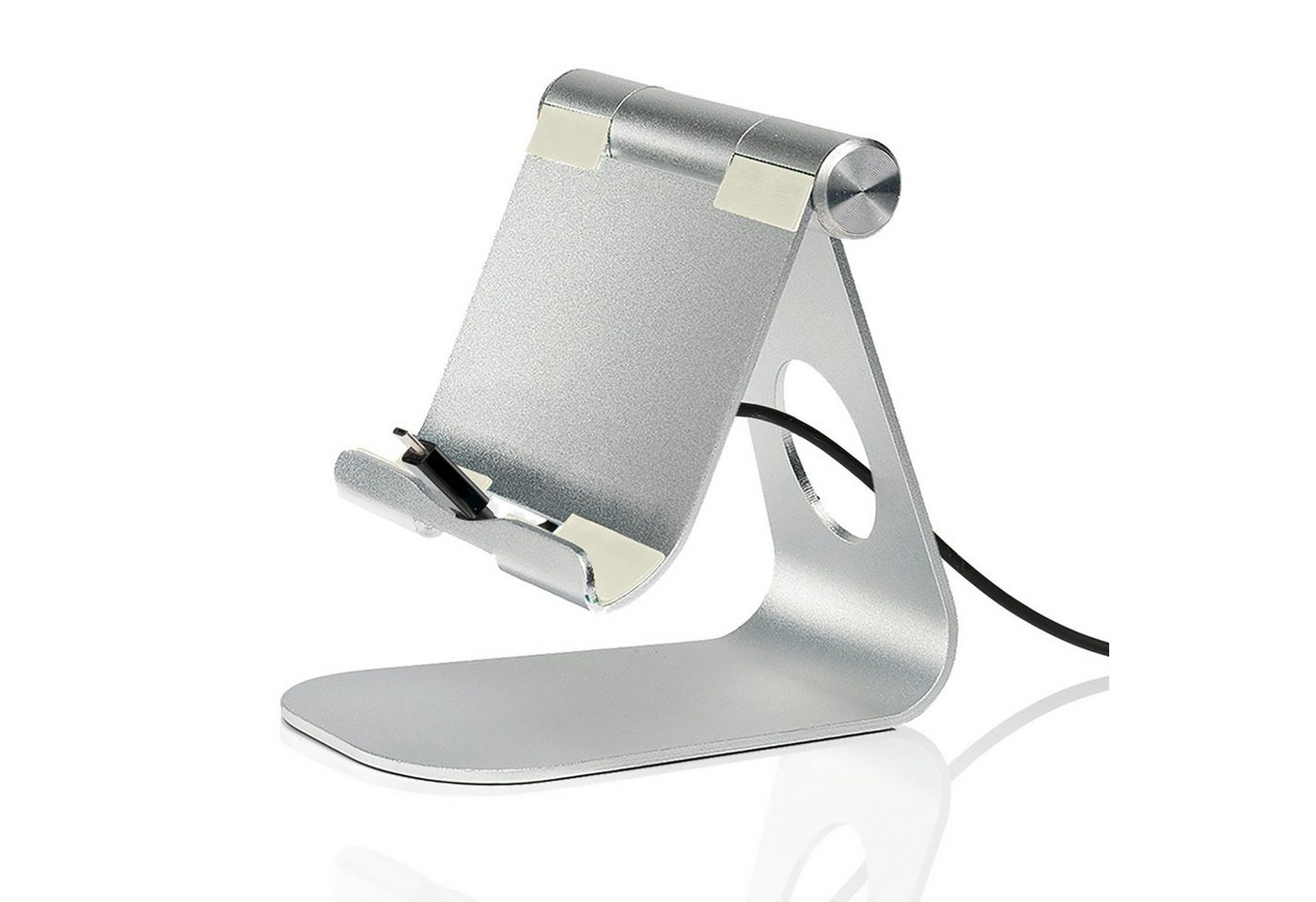 SLABO Tablet-Halterung universelle Tablethalterung Universal für alle Tablets, iPads etc. "Aluminium" Universell Stand Holder - SILBER – Bild 2 von 4