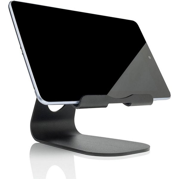 SLABO Tablet-Halterung universelle Tablethalterung Universal für alle Tablets, iPads etc. "Aluminium" Universell Stand Holder - SCHWARZ