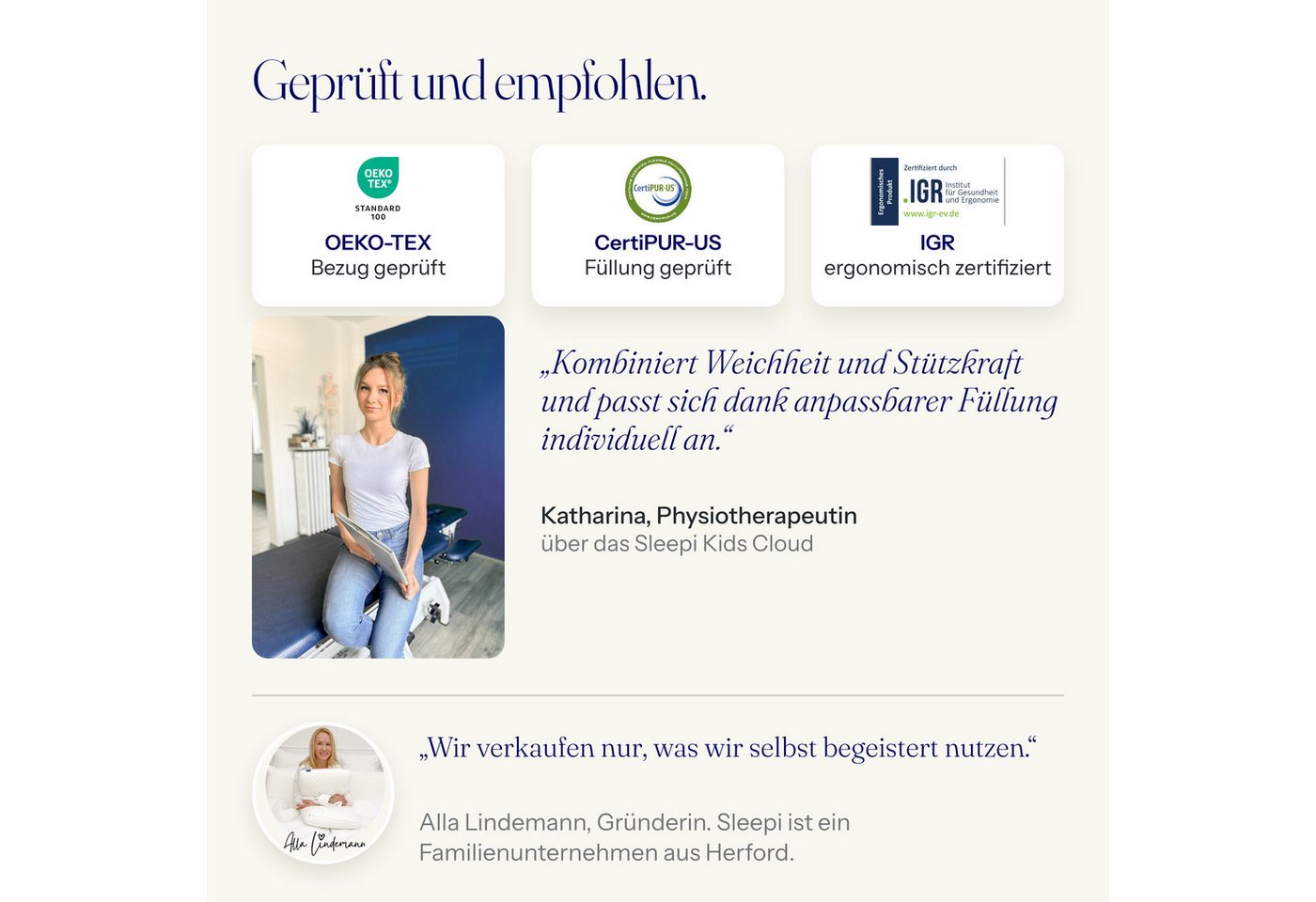SLEEPI Kopfkissen Kids Cloud, Füllung: Schaumstoffwürfel, Bezug: Tencel®, Seitenschläfer, Rückenschläfer, Kinderkopfkissen, Höhenverstellbar, Memory Foam Würfel – Bild 3 von 5