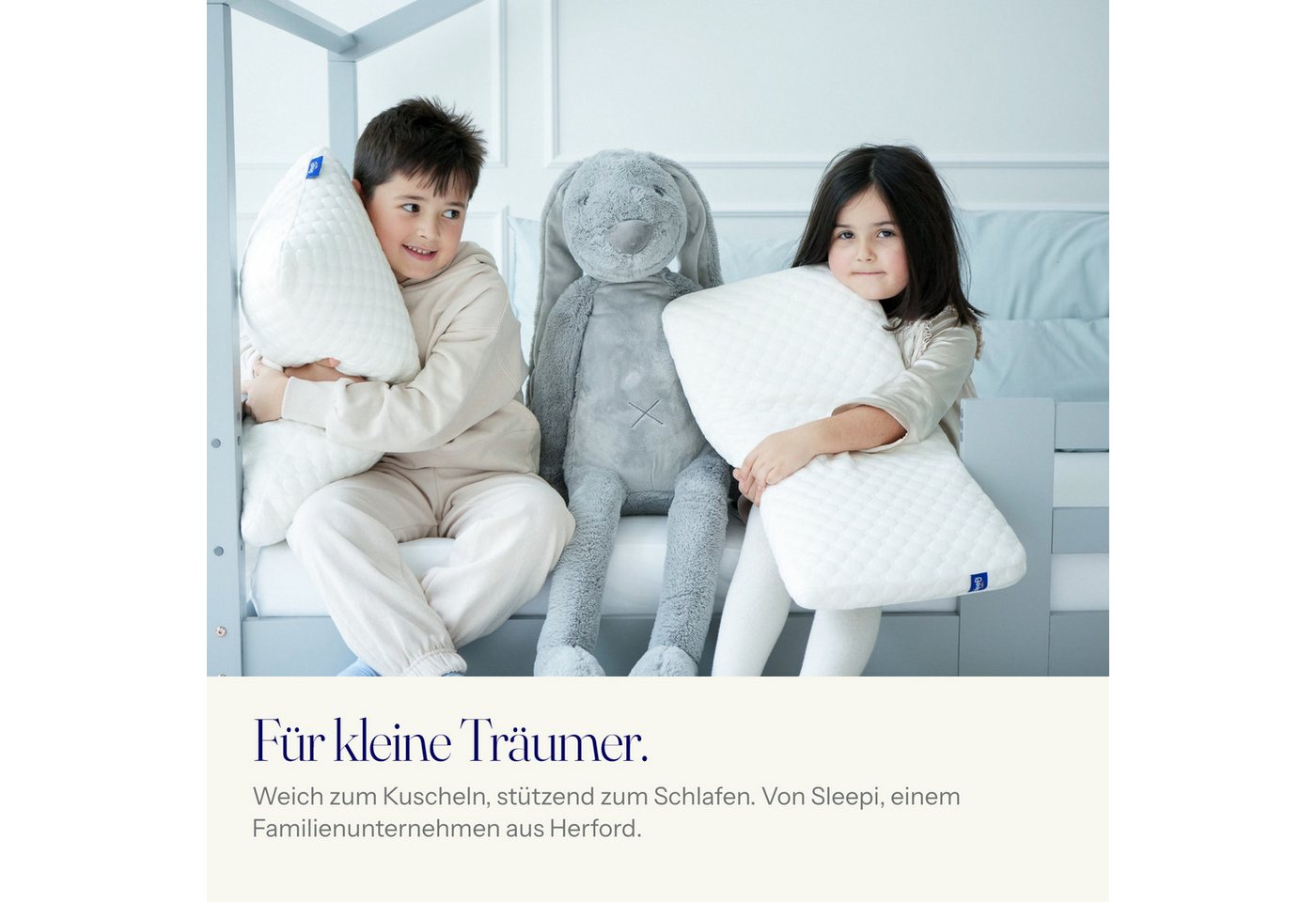 SLEEPI Kopfkissen Kids Cloud, Füllung: Schaumstoffwürfel, Bezug: Tencel®, Seitenschläfer, Rückenschläfer, Kinderkopfkissen, Höhenverstellbar, Memory Foam Würfel – Bild 5 von 5