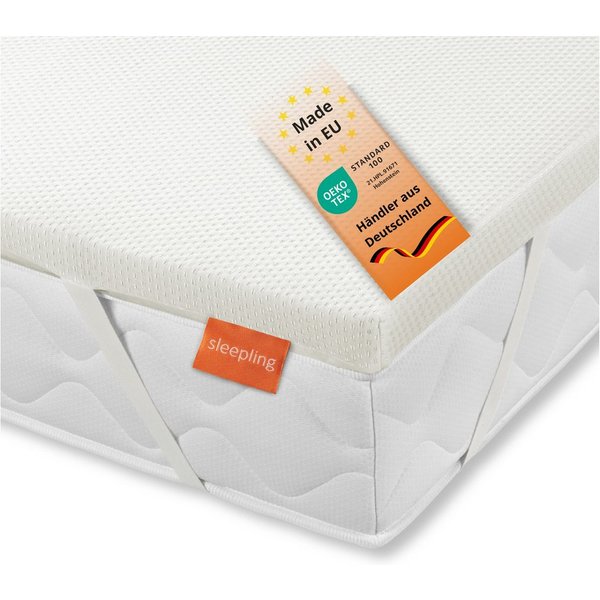 sleepling, Topper in weich, fest und extra fest, 3 Härtegrade, 5 cm hoch, ab 100 kg, mit 4 elastischen Eckbändern, für alle Schlaftypen, Ökotex