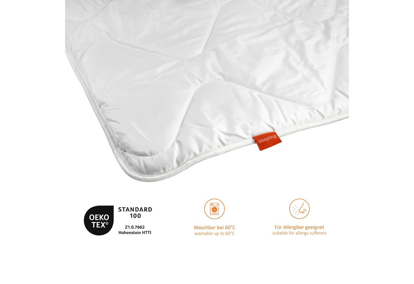 sleepling Babybettdecke und Kinderbettdecke, Füllung: Polyester, Bezug: Polyester, aus ultrasoftem und allergikerfreundlichem Material, für guten Schlaf – Bild 2 von 5