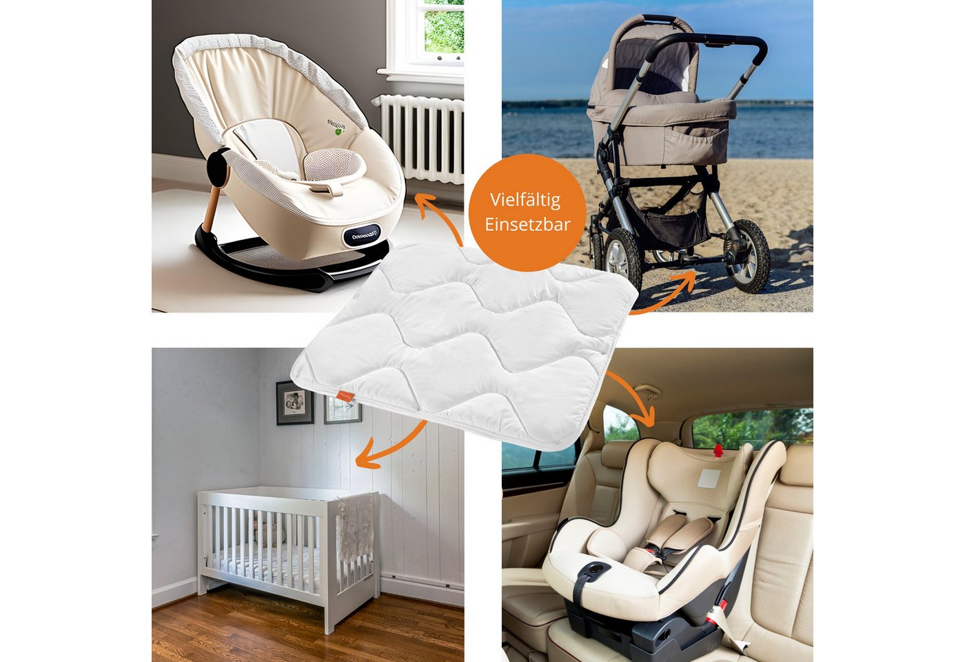 sleepling Babybettdecke und Kinderbettdecke, Füllung: Polyester, Bezug: Polyester, aus ultrasoftem und allergikerfreundlichem Material, für guten Schlaf – Bild 3 von 5