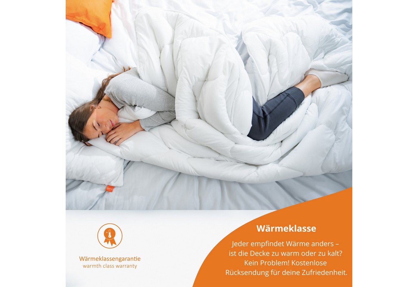 sleepling Bettdecke + Kopfkissen Bettwaren Set, 135x200 cm, 155x220 cm und weitere Größen, Füllung: 100% Polyester, Bezug: 100% Polyester, für Sommer und Winter – Bild 4 von 5