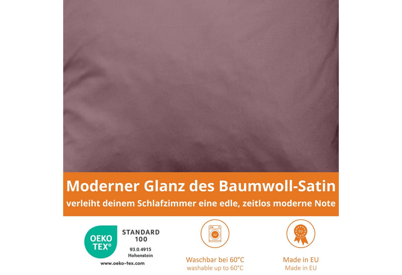 sleepling Bettwäsche Satin Wendebettbezug, Satin, glänzender Satin-Look – Bild 4 von 5