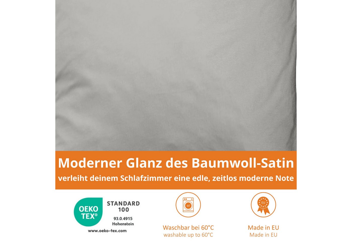 sleepling Bettwäsche Satin Wendebettbezug, Satin, glänzender Satin-Look – Bild 4 von 5
