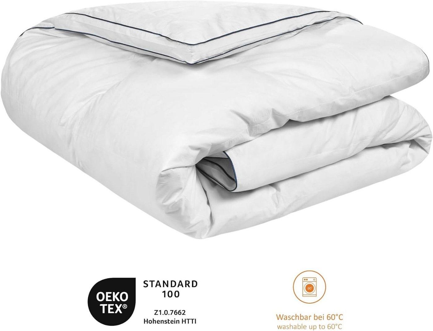 sleepling Daunenbettdecke als Kassettendecke, Füllung: 90% Daunen / 10% Federn, Bezug: 100% Baumwolle, ÖKO-TEX STANDARD 100, ganzjährige Winterbettdecke, reines – Bild 3 von 5