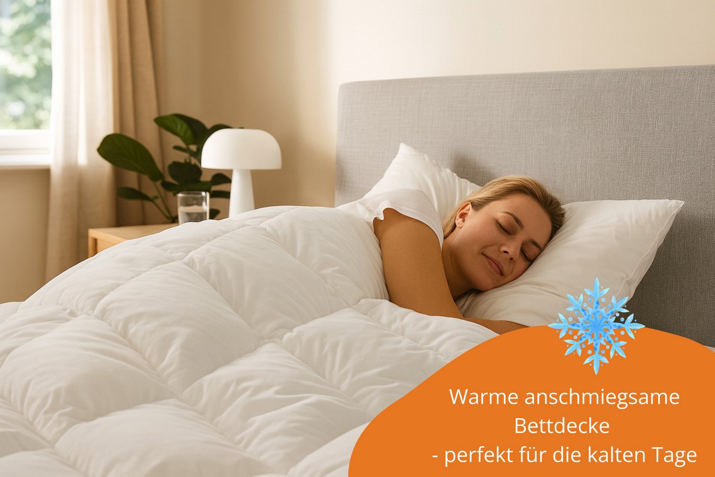 sleepling Daunenbettdecke Komfort, 135 x 200 cm, 155 x 220 cm, weitere Größen und Wärmeklassen, Füllung: 90% Daunen, 10% Federn, Bezug: 100% Baumwolle, als warm – Bild 3 von 5