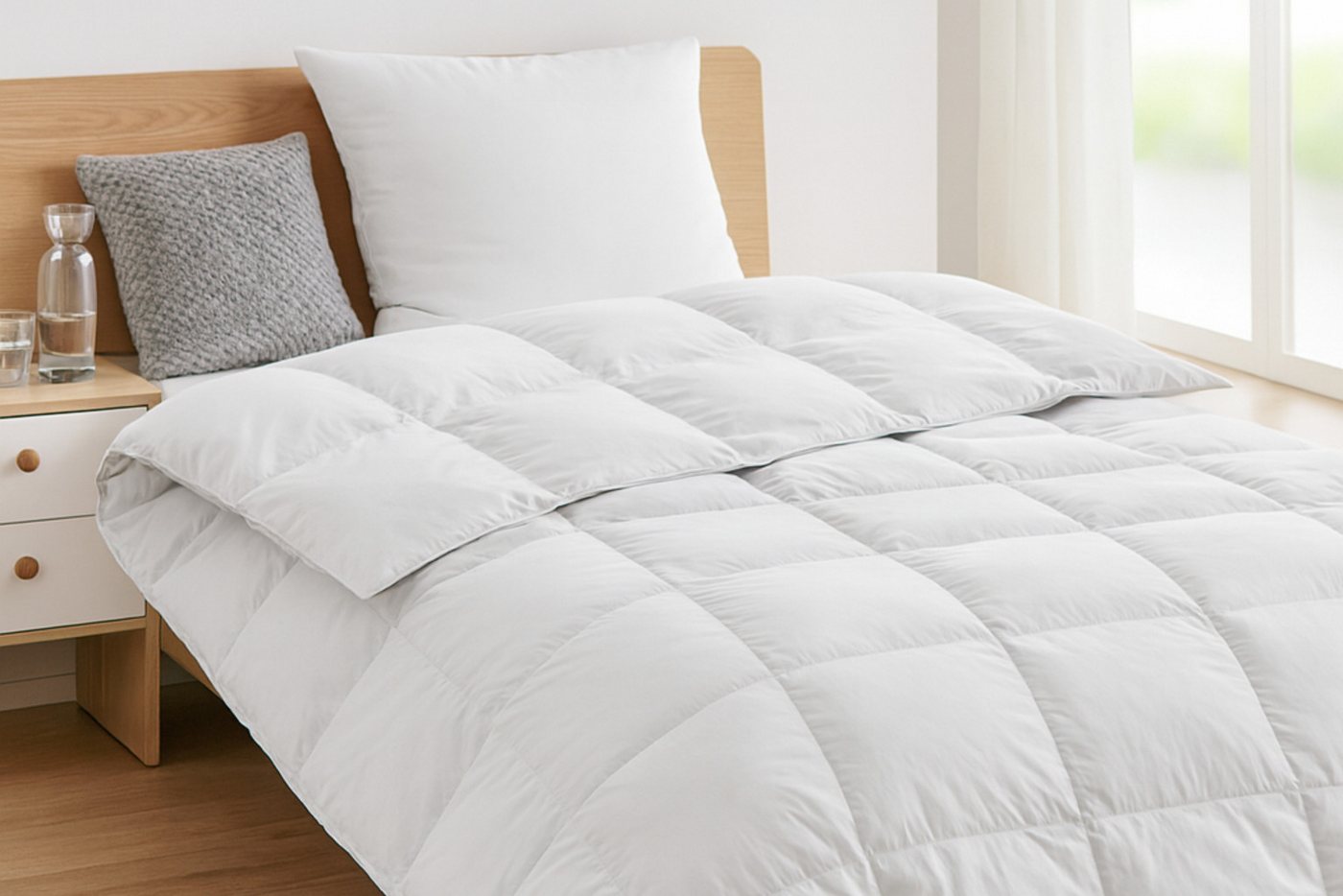 sleepling Daunenbettdecke Komfort, 135 x 200 cm, 155 x 220 cm, weitere Größen und Wärmeklassen, Füllung: 90% Daunen, 10% Federn, Bezug: 100% Baumwolle, als warm – Bild 2 von 5