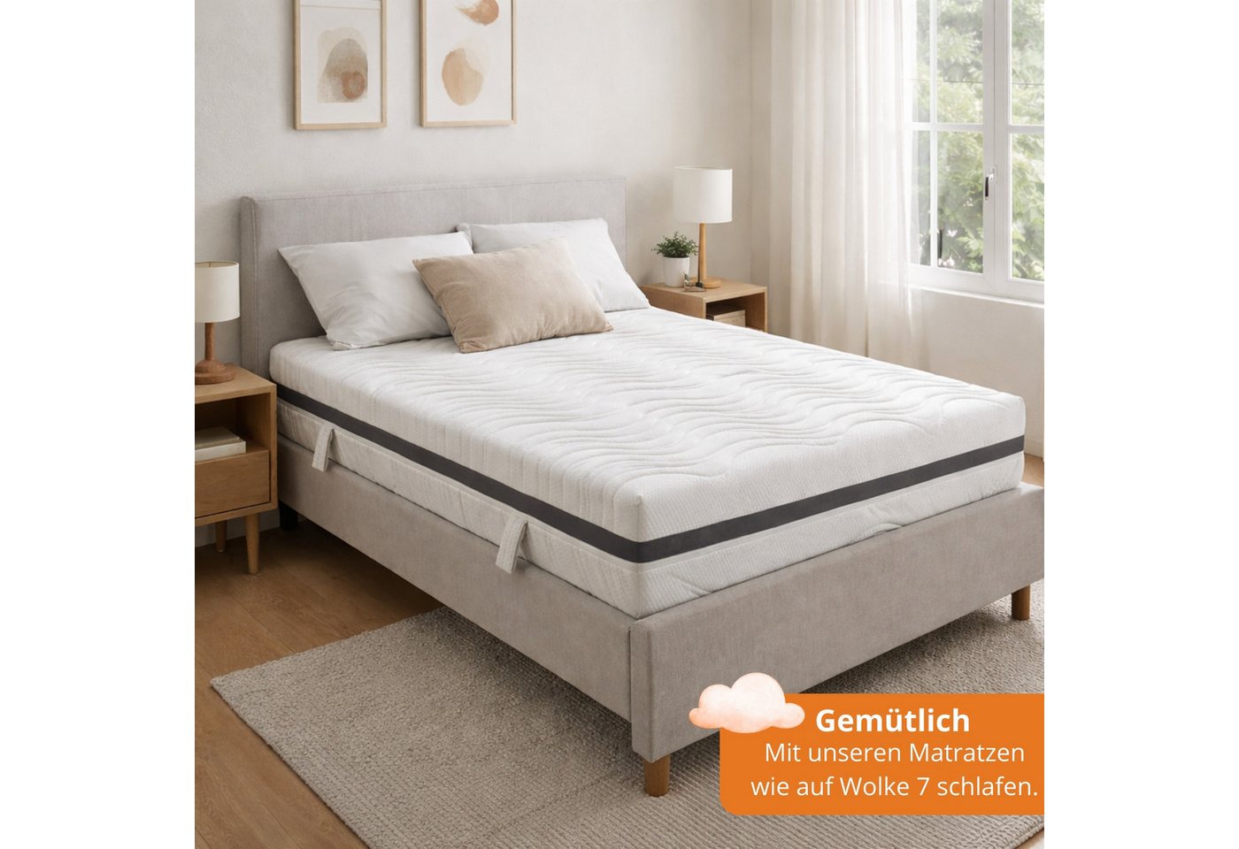 Federkernmatratze Comfort 130, in 90x200 cm, 140x200 cm und weitere Größen, sleepling, 18 cm hoch, mit 7-Zonen Kaltschaum Auflage und verschiedenen Härtegraden – Bild 5 von 5