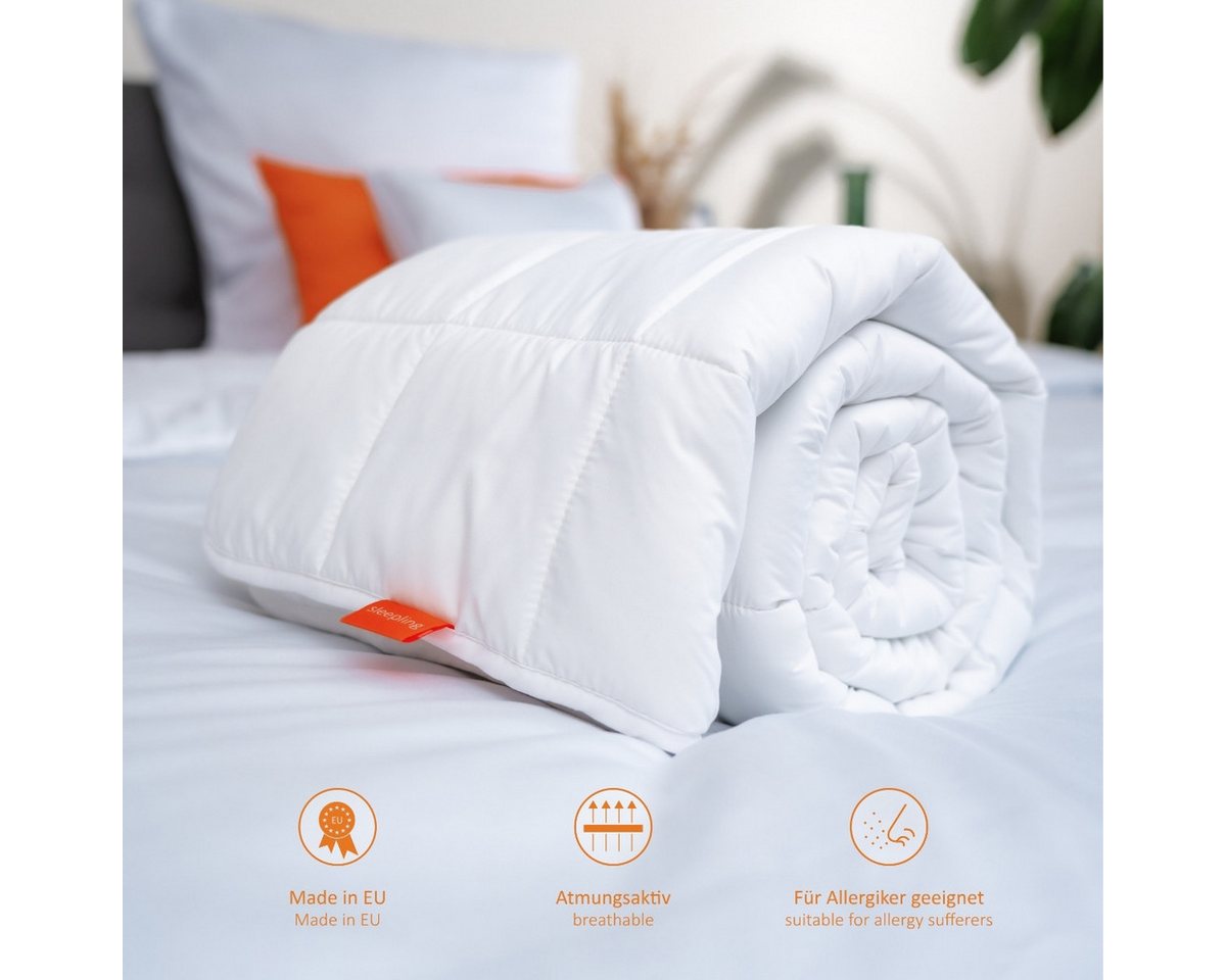 sleepling Gewichtsdecke - Kassettendecke mit Glasperlenfüllung, Füllung: Polyester, Glasperlen, Bezug: Mikrofaser, Therapiedecke gegen Stress und Schlafstörunge – Bild 4 von 5