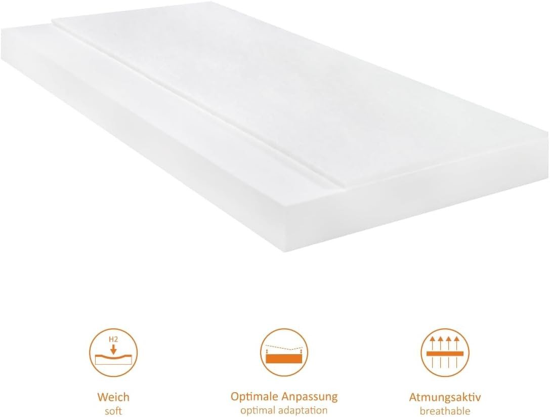 Kaltschaummatratze Basic 30 mit 7-Zonen und zwei unterschiedlich festen Liegeseiten, sleepling, beidseitig nutzbar (H2/H3), ergonomisch optimiert & atmungsaktiv – Bild 4 von 5