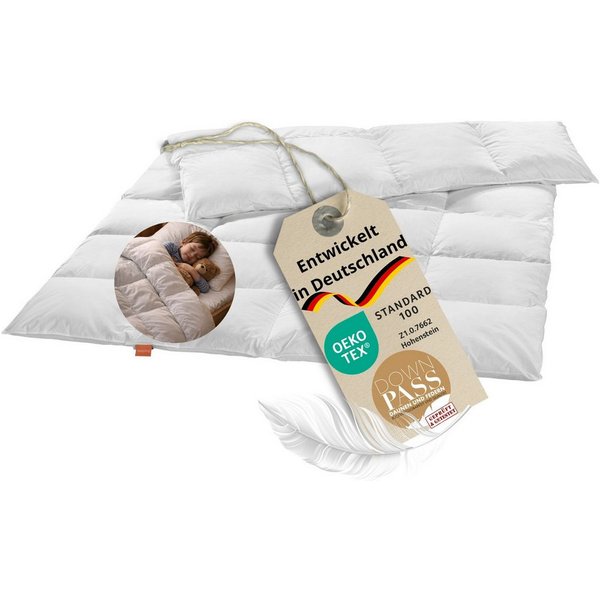 sleepling Kinderbettdecke Daunendecke für Kinder, 100x135 cm, Füllung: 90% Daunen, 10% Federn, Made in EU