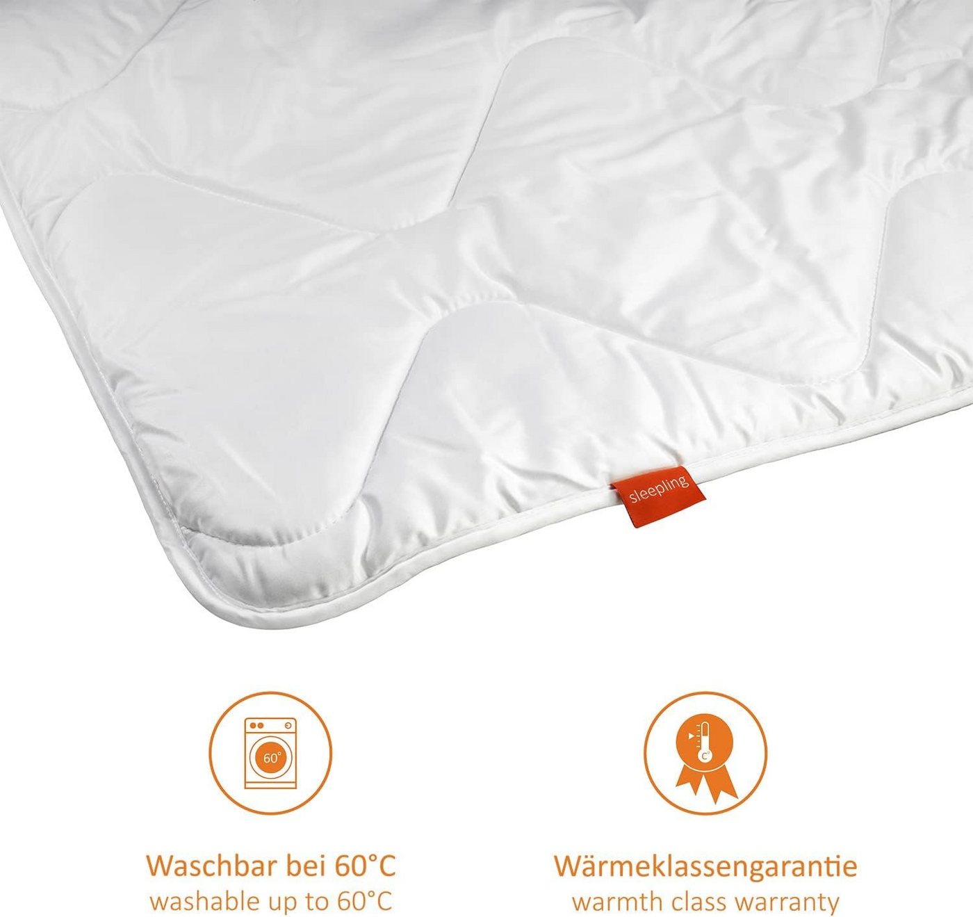 sleepling Kinderbettdecke ultra leicht, Füllung: Polyester, Bezug: Polyester, extraleichte Sommerdecke, Größe 100x135 cm, für warme Sommernächte – Bild 4 von 5