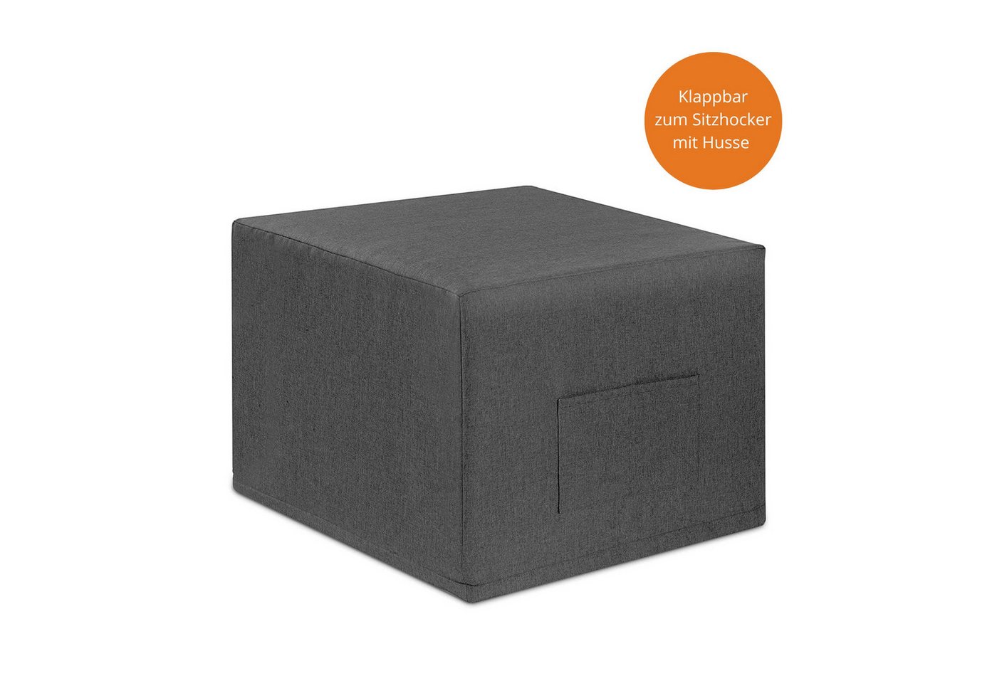 Klappmatratze Doppel Klappmatratze, Gästematratze, Sitzhocker, mit Husse, sleepling, 8 cm hoch, als Matratze, Sofa und Hocker verwendbar – Bild 4 von 5