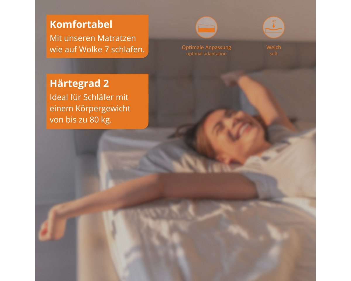 Komfortschaummatratze Basic 20, 90x200 cm, 140x200 cm und weitere Größen, sleepling, 13 cm hoch, für Allergiker geeignet – Bild 5 von 5