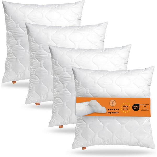 sleepling Kopfkissen Komfort 100, Füllung: 100 % Polyester (Fasern und Faserkugeln), Bezug: 100% Polyester, Seitenschläfer, Rückenschläfer, Bauchschläfer, 80x80