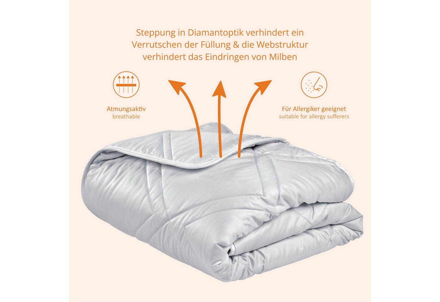 sleepling Naturhaarbettdecke Kamelhaardecke in 3 Wärmeklassen, Füllung: 100% Kamelhaarflaum, Bezug: 100% Baumwolle, wärme- und feuchtigkeitsregulierend – Bild 2 von 5