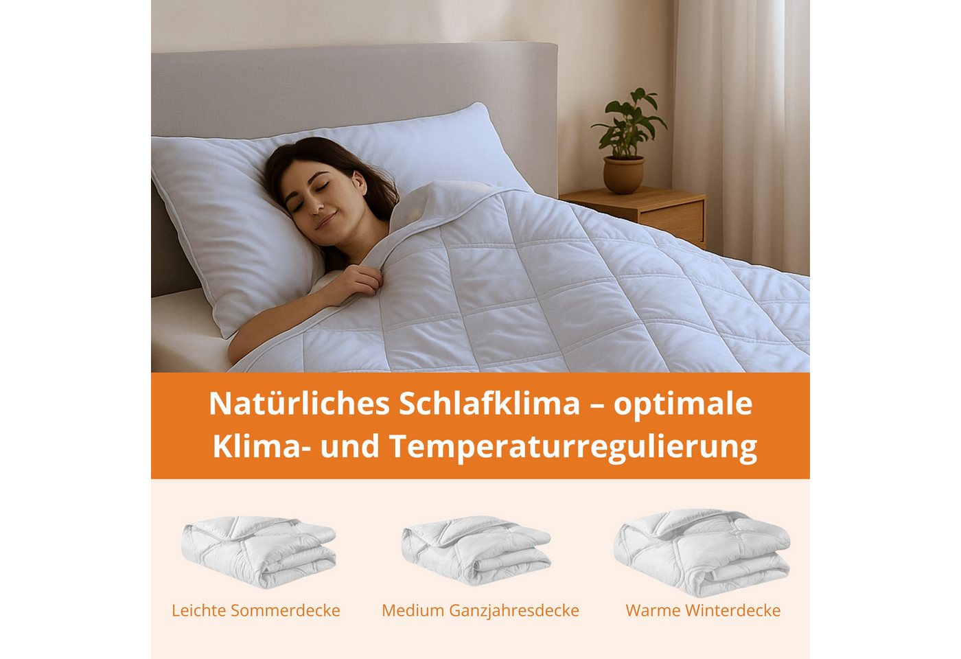 sleepling Naturhaarbettdecke Kamelhaardecke in 3 Wärmeklassen, Füllung: 100% Kamelhaarflaum, Bezug: 100% Baumwolle, wärme- und feuchtigkeitsregulierend – Bild 3 von 5