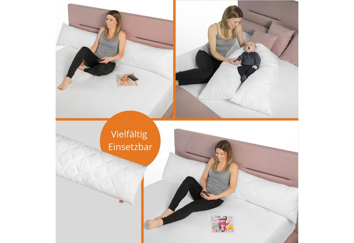 sleepling Seitenschläferkissen Bodypillow, 40x145 cm, 40x200 cm, Cord oder Mikrofaser, auch als Stillkissen – Bild 3 von 5