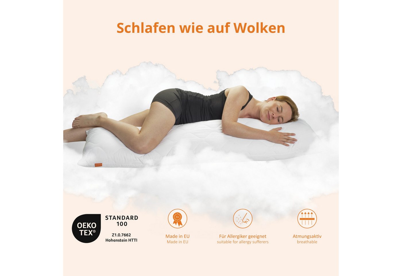 sleepling Seitenschläferkissen Bodypillow, 40x145 cm, 40x200 cm, Cord oder Mikrofaser, auch als Stillkissen – Bild 5 von 5