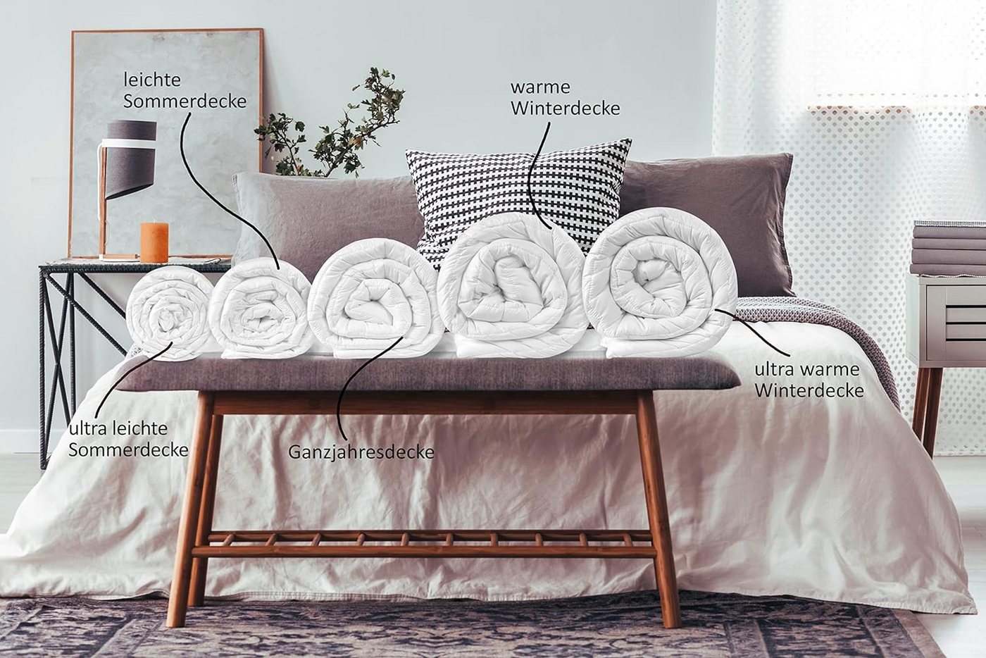 sleepling Sommerbettdecke ultra leicht, 135x200 cm, 155x220 cm, uvm., Füllung: Polyester, Bezug: 100% Mikrofaser, extraleichte Sommerdecke, für warme Sommernäch – Bild 5 von 5