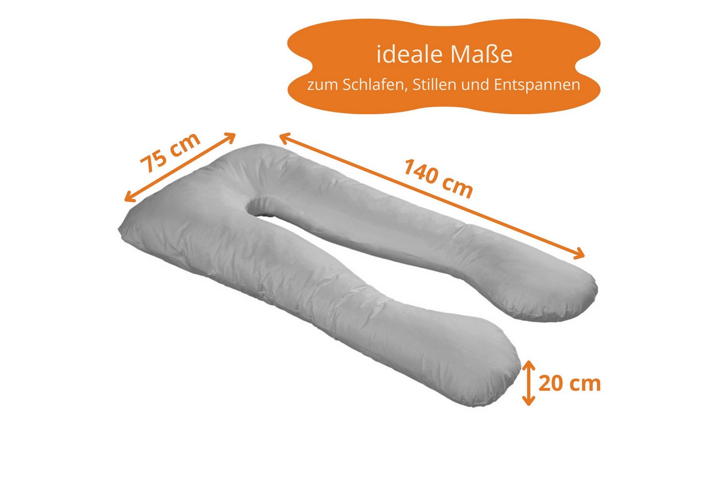 sleepling Stillkissen Bodypillow, auch als Seitenschläfer- oder Lagerungskissen nutzbar – Bild 2 von 5