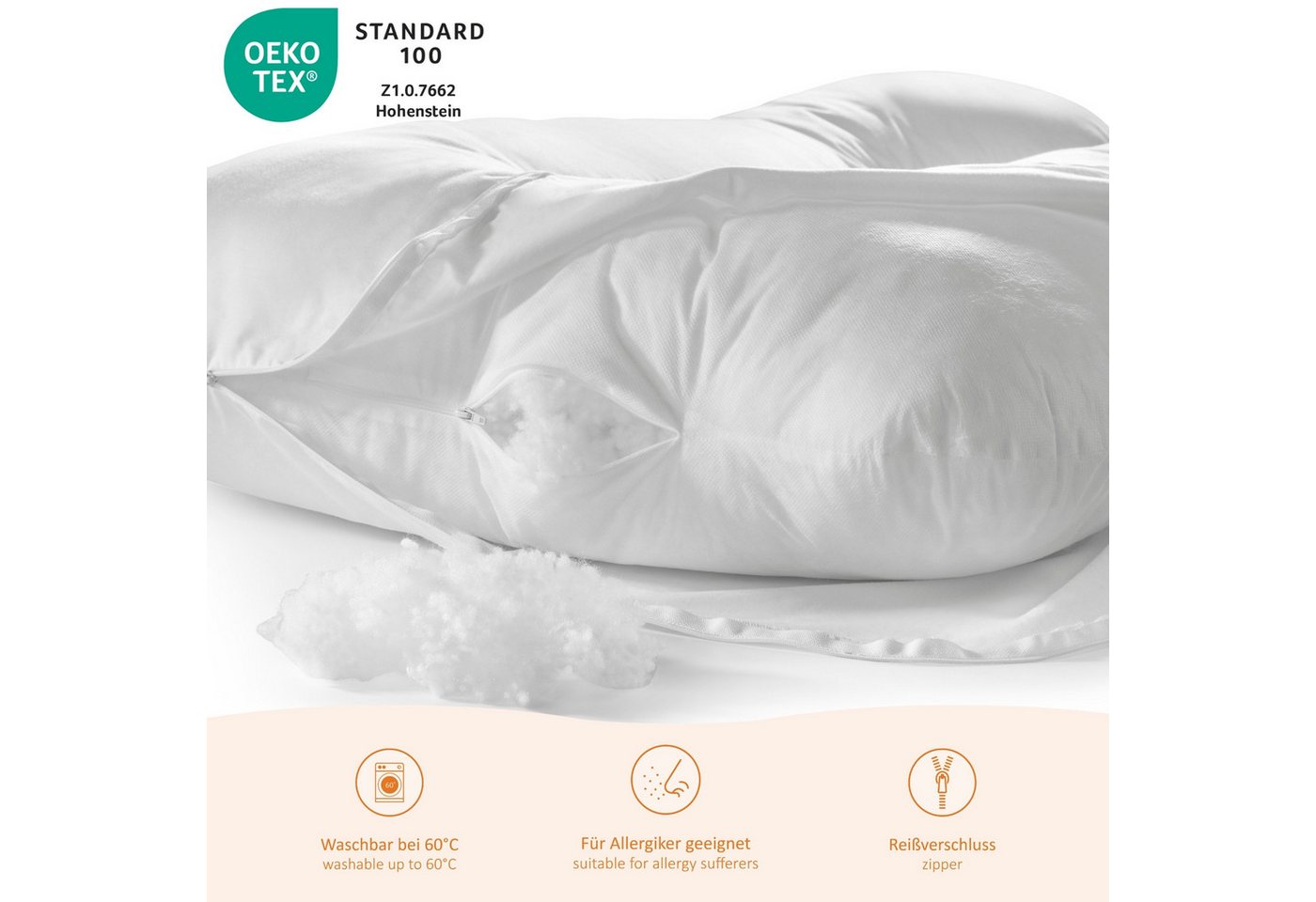 sleepling Stillkissen Bodypillow, auch als Seitenschläfer- oder Lagerungskissen nutzbar – Bild 4 von 5