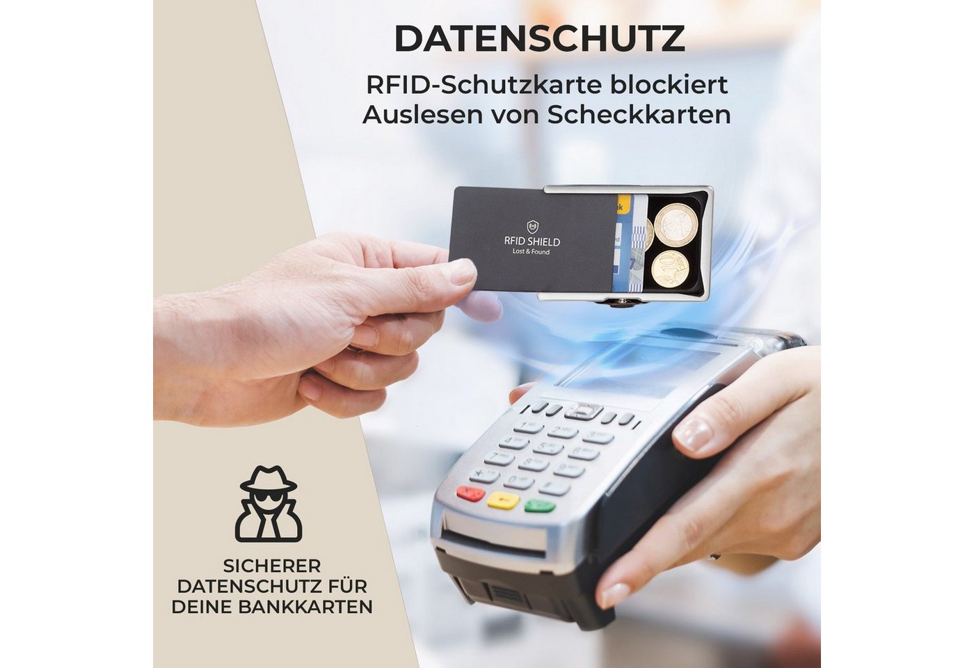 Slimpuro Geldbörse ZNAP Wallet (Set), Portemonnaie RFID-Schutz Bankkarten Geldscheine Münzen Damen Herren – Bild 5 von 5