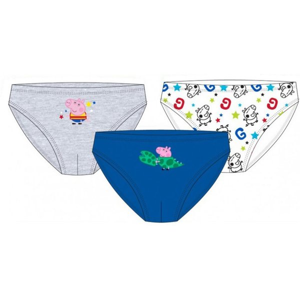 Peppa Pig Slip 3er Pack Slips Peppa Pig "Smile", 100% Baumwolle, grau, blau, weiß (Packung, Slip)
