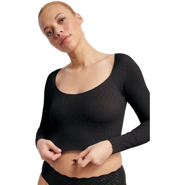 sloggi Longsleeve ZERO Feel Bliss nahtlos mit Spitzenoptik, weich, elastisch