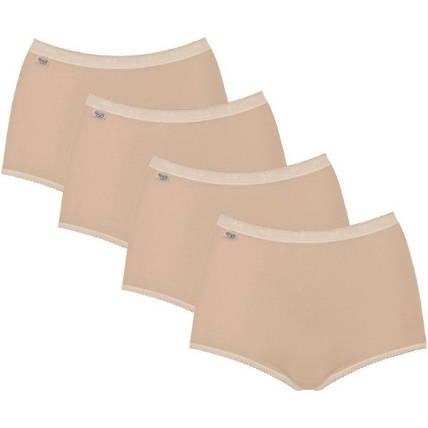 sloggi Maxislip Basic+ mit elastischer Mäusezähnchenkante im 4er Pack