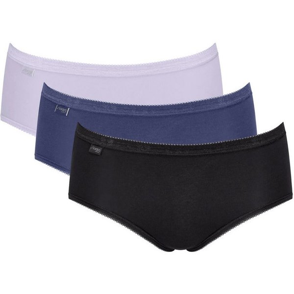 sloggi Midislip Basic+ Midi (3er Pack) perfekter Sitz, besonders weiche Nähte, Cotton-Mix, Multipack