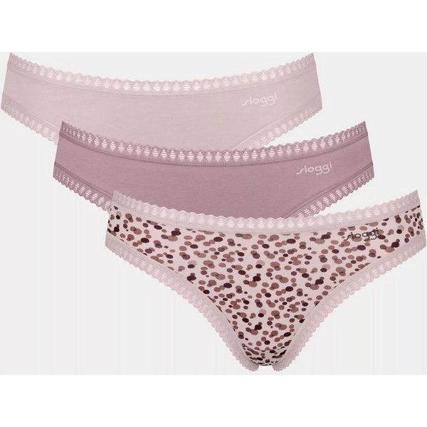 sloggi Minislip GO Crush (3er Pack) dehnbare Spitzendetails, Cotton-Mix