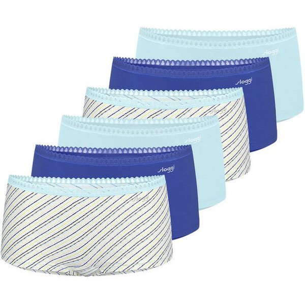 sloggi Panty 6er Pack GO Crush (Spar-Set, 6-St) Short Slip - Baumwolle - Atmungsaktiv - Komfortabel und atmungsaktiv