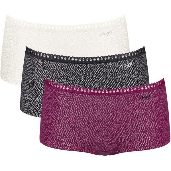 sloggi Panty GO Crush (3er Pack) mit Spitzendetails, Cotton-Mix