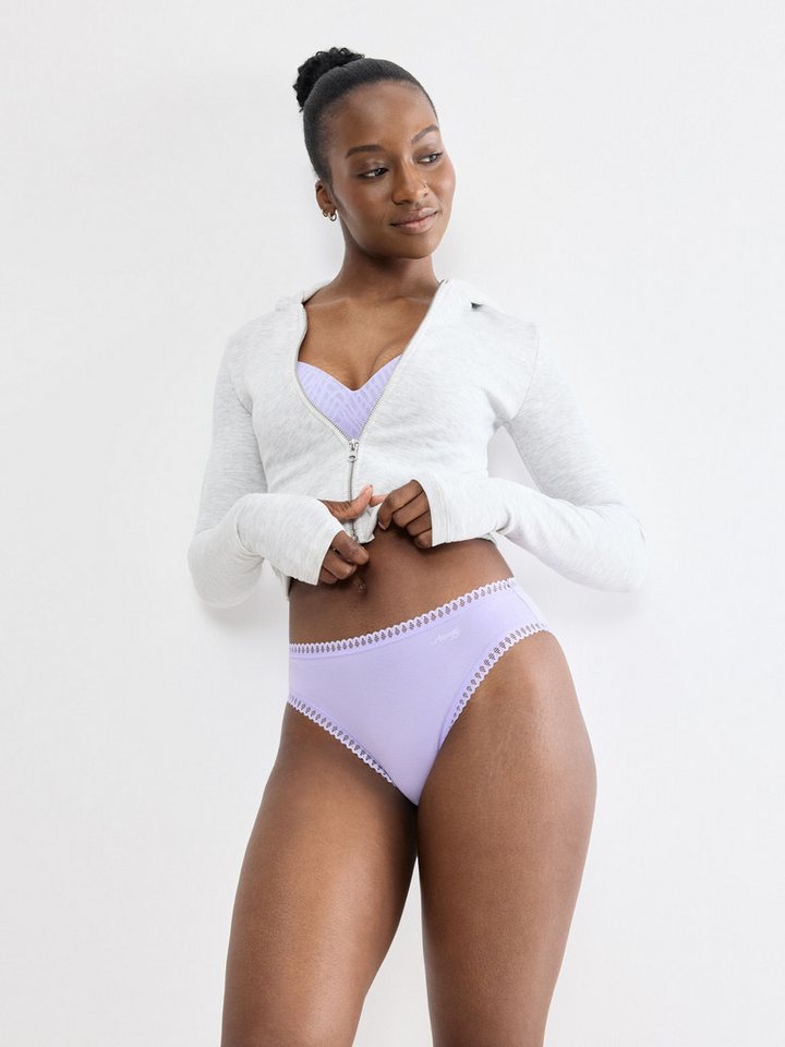 sloggi Slip GO Crush (3er Pack) mit Spitzendetails, Multipack, hoher Beinausschnitt – Bild 5 von 5